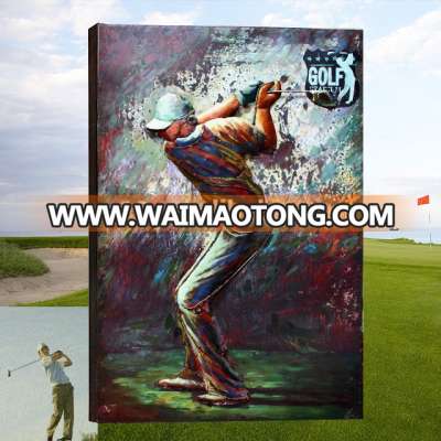 Wall Art for Living Room Decor 3D Cool the playing golfer man painting