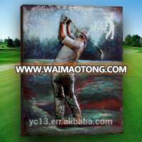 Original Art Decor metal wall art cool 3 D Sports-loving golfer man oil Painting